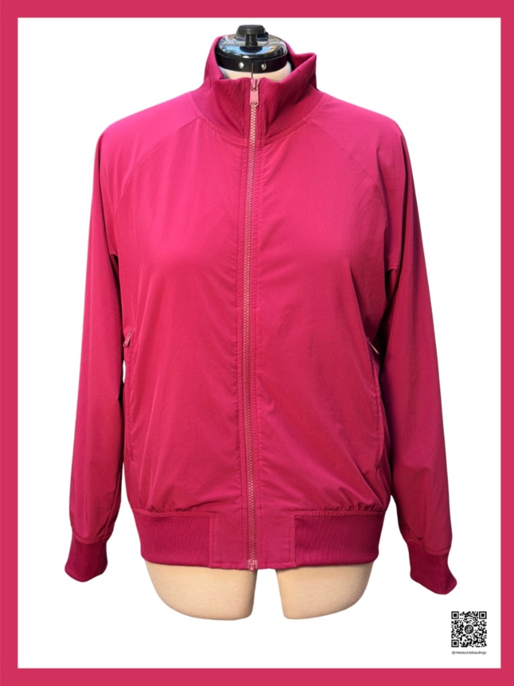 Large EUC - Athleta - Brooklyn Bomber - Cranberry - Picture 9 of 9